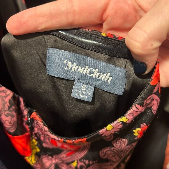 Anthropologie Modcloth We'll Meet Again Floral Retro Halter Maxi Dress Size 8 - Picture 12 of 12